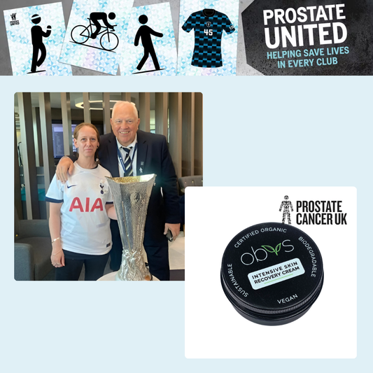 Support Tottenham Hotspur legend Graham Roberts and Prostate Cancer UK with Obvs limited edition 30ml Intensive Skin Recovery Cream fundraiser.