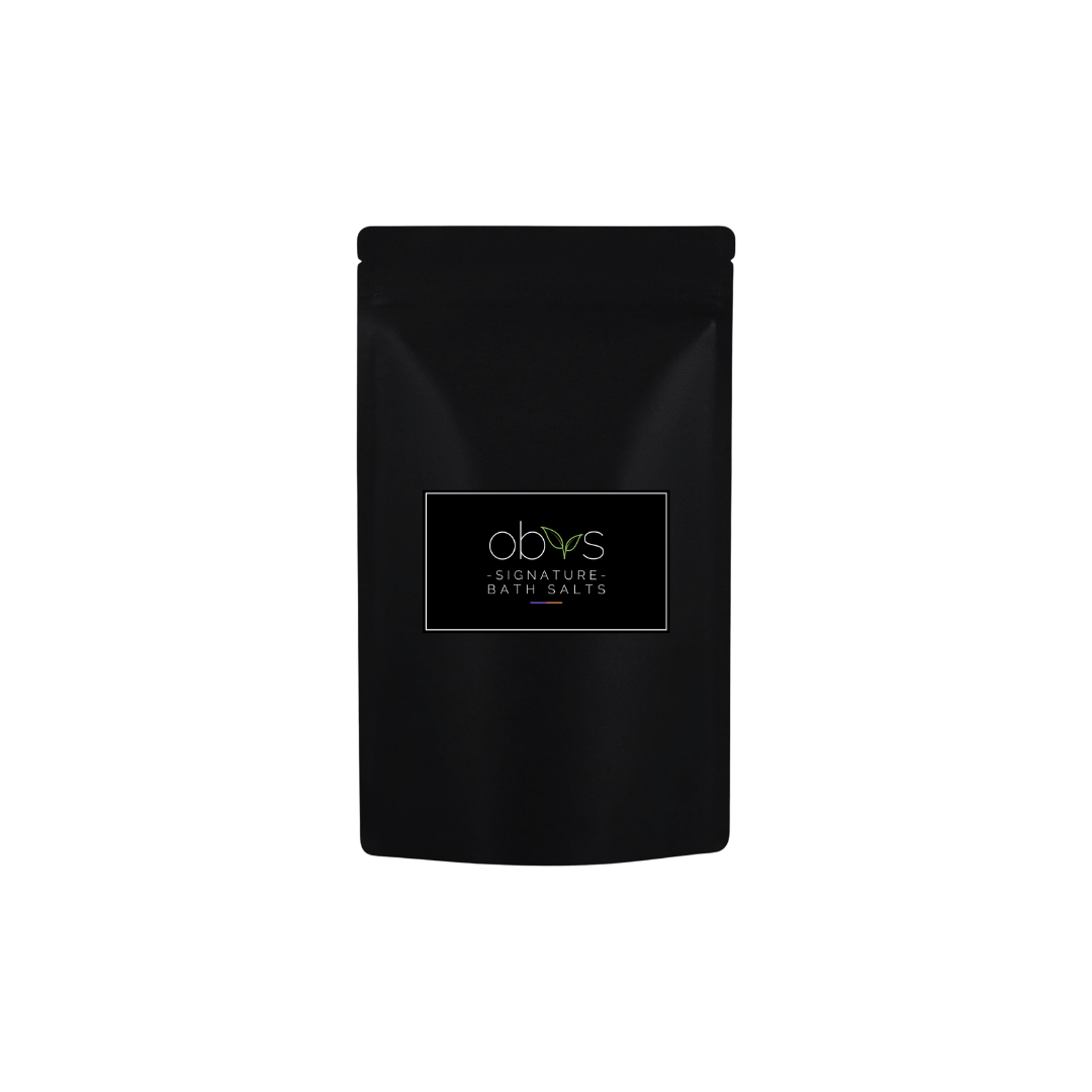 Immerse yourself in the enchanting aroma of Obvs Skincare's Signature Scent Bath Salts. Our unique blend captures the essence of Obvs HQ, where the delightful fragrance of organic lavender and organic mandarin essential oils fills the air. Combined with the rejuvenating power of magnesium-rich Dead Sea salt, soothing organic gluten-free oat flour, and gentle organic arrowroot powder, this luxurious creation transports you to another land, offering a blissful escape from the everyday hustle. Let every