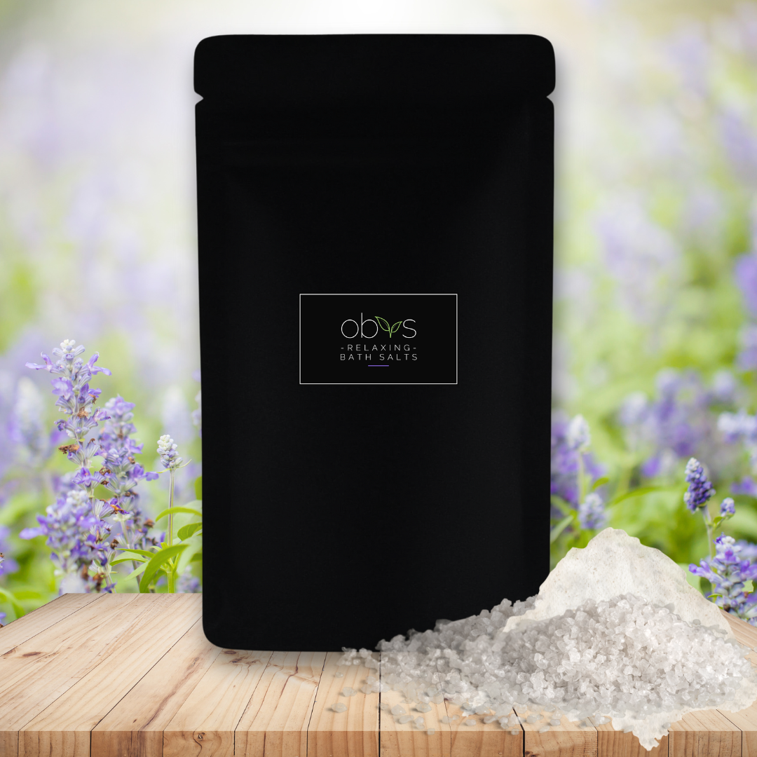 Relaxing Bath Salts. Designed to promote deep relaxation, these bath salts combine the calming power of magnesium-rich Dead Sea salt, the soothing benefits of organic gluten-free oat flour, and the gentle touch of organic arrowroot powder. Infused with the calming aroma of organic lavender essential oil, this luxurious blend transforms your bath into a tranquil retreat, helping you unwind and drift into a peaceful slumber.