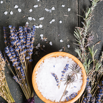 Relaxing Bath Salts. Designed to promote deep relaxation, these bath salts combine the calming power of magnesium-rich Dead Sea salt, the soothing benefits of organic gluten-free oat flour, and the gentle touch of organic arrowroot powder. Infused with the calming aroma of organic lavender essential oil, this luxurious blend transforms your bath into a tranquil retreat, helping you unwind and drift into a peaceful slumber. 