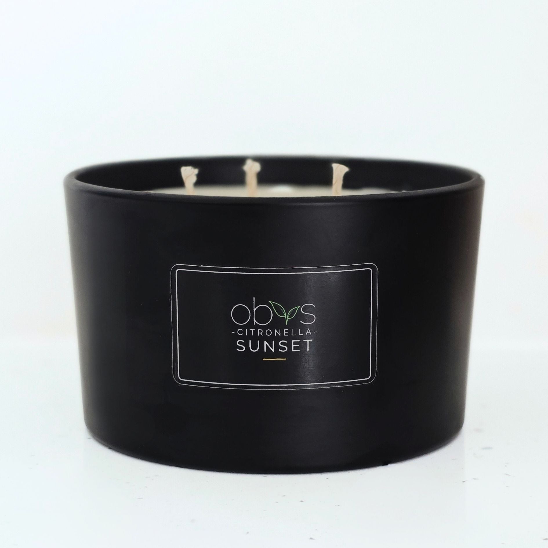 Citronella Sunset Candle  24 oz natural coconut & rapeseed wax, 3 wicks, long burn, subtle citrus aroma & safe insect repellent.