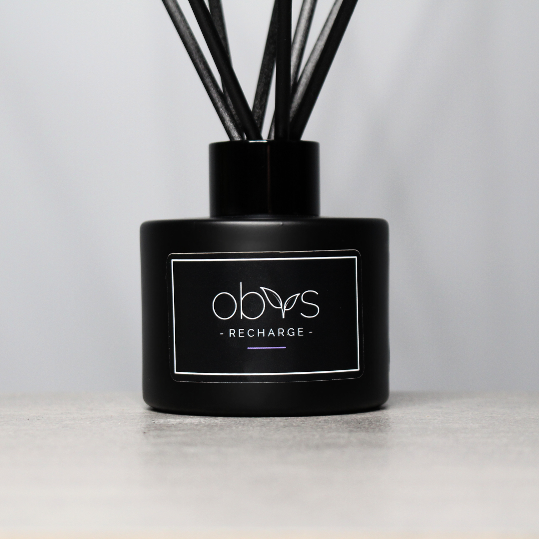 A collection of eco-luxury diffusers with natural reeds and refined, essential oil blends, bringing a subtle, sophisticated scent to any room while enhancing a sustainable, elegant home atmosphere.
