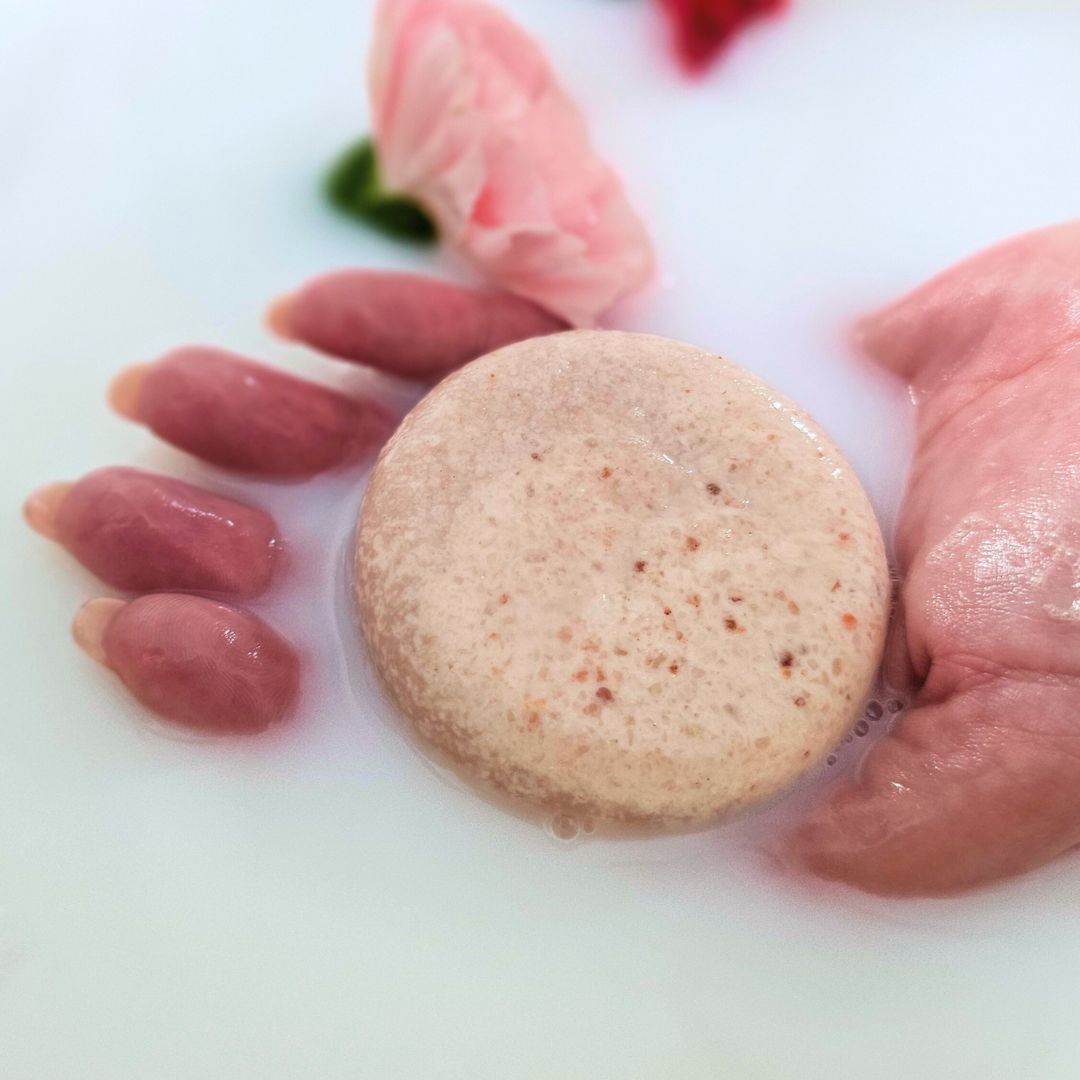 organic rose salt soap