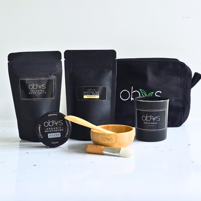 The Serenity Ritual Gift Set includes organic skincare, bath salts and a natural candle. Worth £71.94, now £39.99. Calm skin, calm mind.