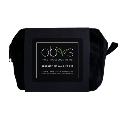 The Serenity Ritual Gift Set includes organic skincare, bath salts and a natural candle. Worth £71.94, now £39.99. Calm skin, calm mind.