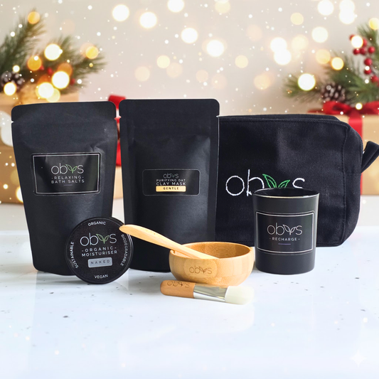 The Serenity Ritual Gift Set includes organic skincare, bath salts and a natural candle. Worth £71.94, now £39.99. Calm skin, calm mind.