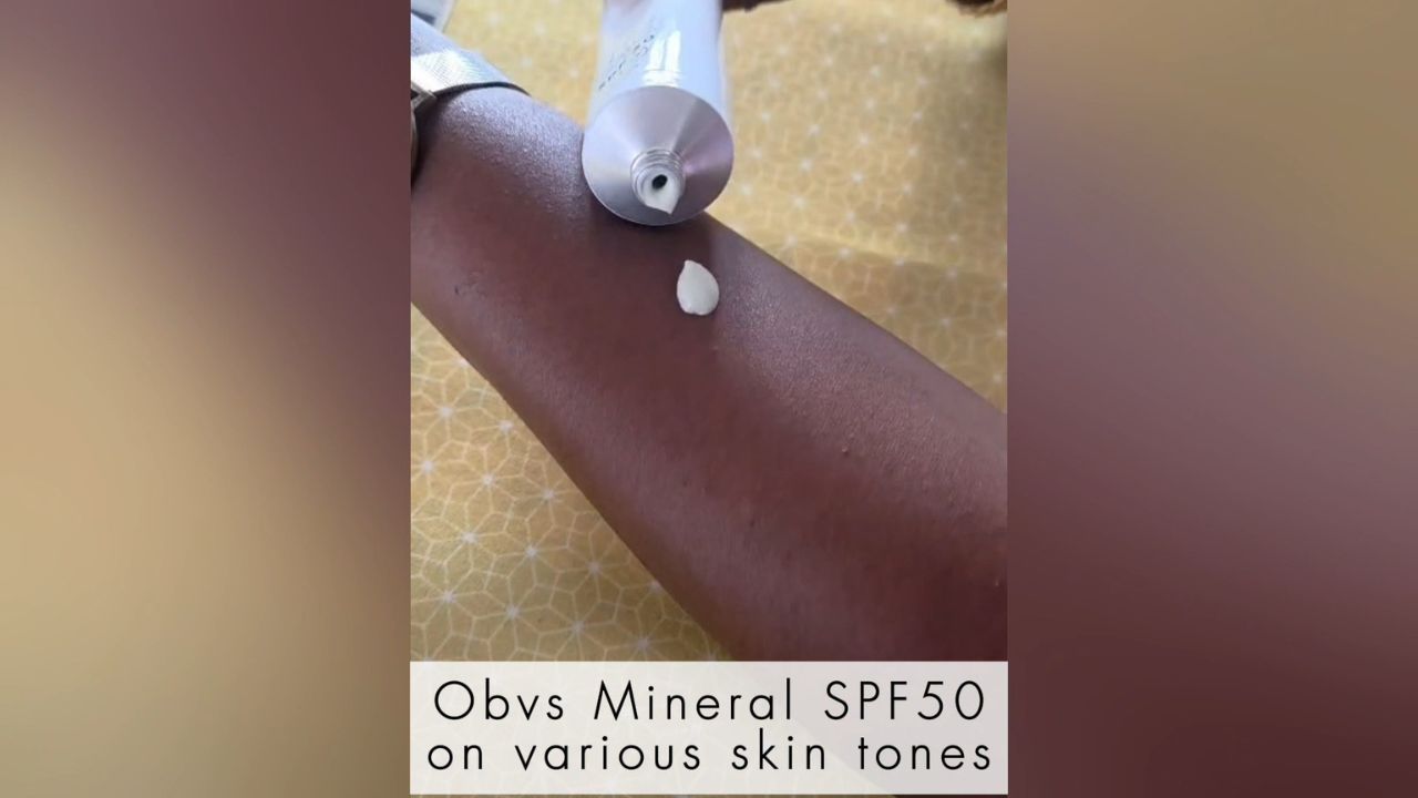 Load video: See Obvs Mineral SPF50 in action on a range of skin tones, from fair to deep, to see how our carefully formulated non-nano zinc oxide sunscreen blends into the skin with minimal to no visible white cast.